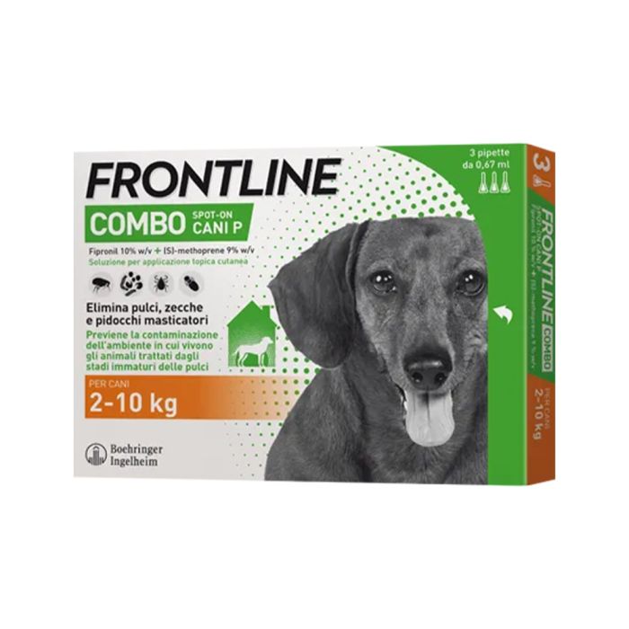 Frontline Combo Flea, Tick & Biting Lice Spot On Solution for Small Dogs (2-10kg) 3 x 0.67ml