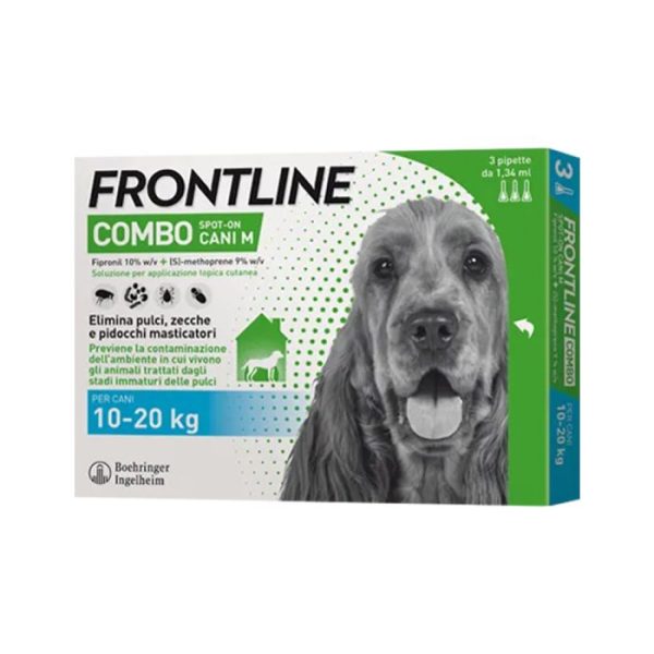 Frontline Combo Flea, Tick & Lice Spot On Solution for Medium Dogs (10-20kg) 3 x 1.34ml