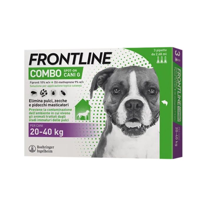 Frontline Combo Flea, Tick & Lice Spot On Solution for Large Dogs (20-40kg) 3 x 2.68ml