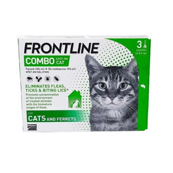 Frontline Combo Flea, Tick & Lice Spot On Solution for Cats & Ferrets 3 x 0.5ml