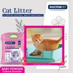 Doctor Pet Baby Powder Cat Litter 10L – Natural Clumping Bentonite, Scented & Dust-Free