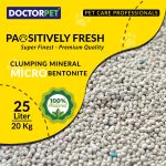 Doctor Pet Cat Litter Lemon 25L – 100% Natural Clumping Bentonite, Ultra Absorbent, Dust-Free