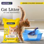 Doctor Pet Cat Litter Lemon 25L – 100% Natural Clumping Bentonite, Ultra Absorbent, Dust-Free