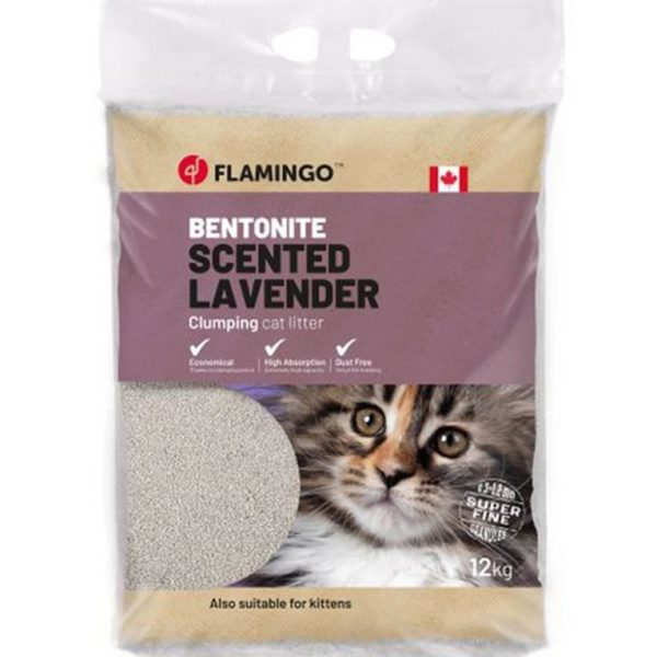 Flamingo Bentonite Lavender Scent Clumping Cat Litter 12kg
