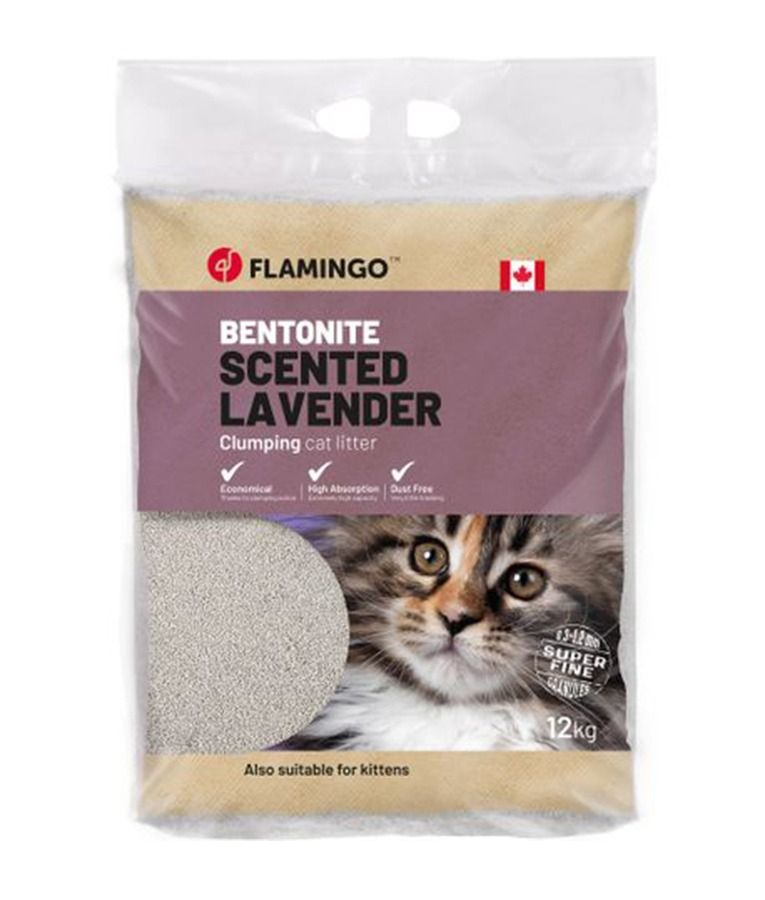 Flamingo Bentonite Lavender Scent Clumping Cat Litter 12kg