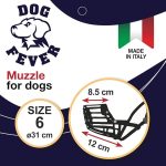 Dog Fever Black Plastic Muzzle with Nylon Strap – Size 6
