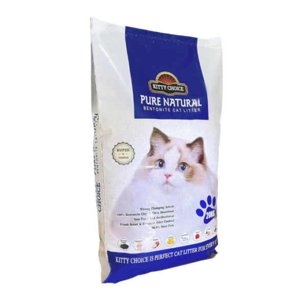 Kitty Choice Natural Bentonite Cat Litter – Mixed Fragrance, 20kg – Strong Clumping, Odor Control