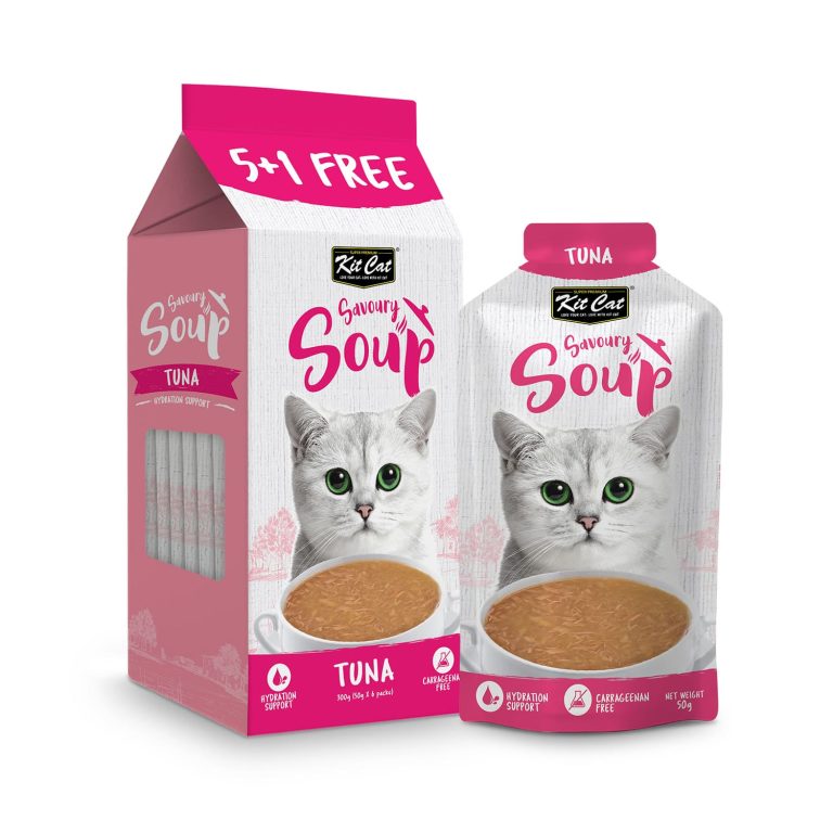 Kit Cat Savory Soup with Tuna for Cats (5+1 Free) – Carrageenan Free 300g (6 x 50g)