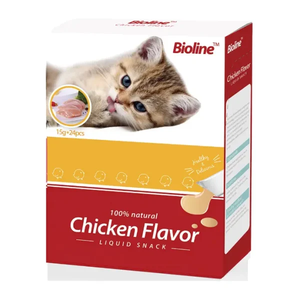Bioline Chicken Cat Treats 15g x 24 – High-Protein & Tasty Snack for Cats