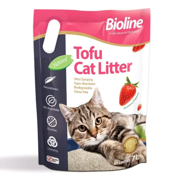 Bioline Tofu Cat Litter 7L – Strawberry Fragrance