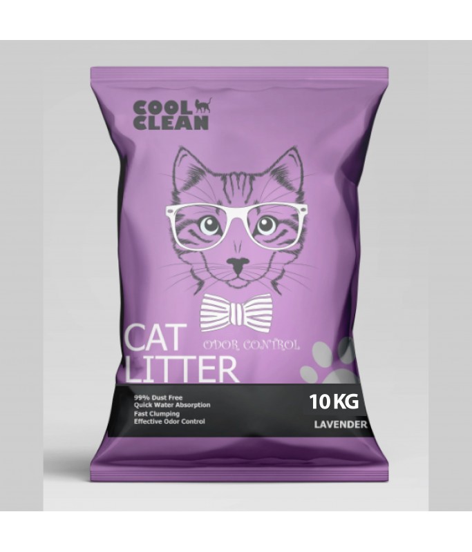 Cool Clean Clumping Cat Litter - Lavender Scent (10kg)