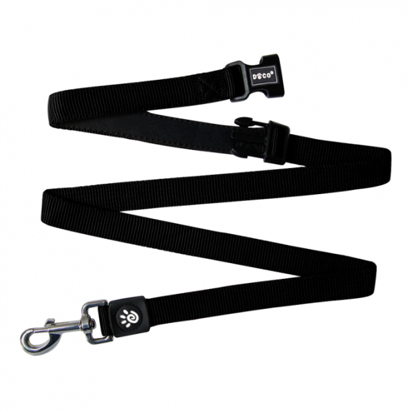 DOCO Easy-Snap Hands-Free Dog Leash – Black, 6ft, Size S