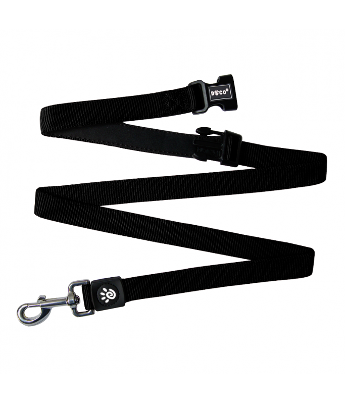 DOCO Easy-Snap Hands-Free Dog Leash – Black, 6ft, Size S