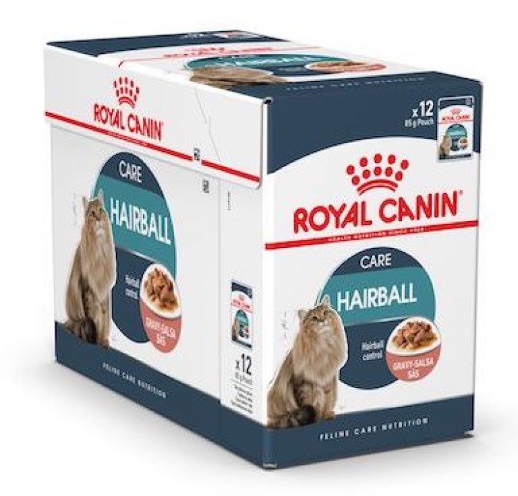 Royal Canin Feline Care Nutrition Hairball Gravy Wet Cat Food – 12 x 85g Pouches