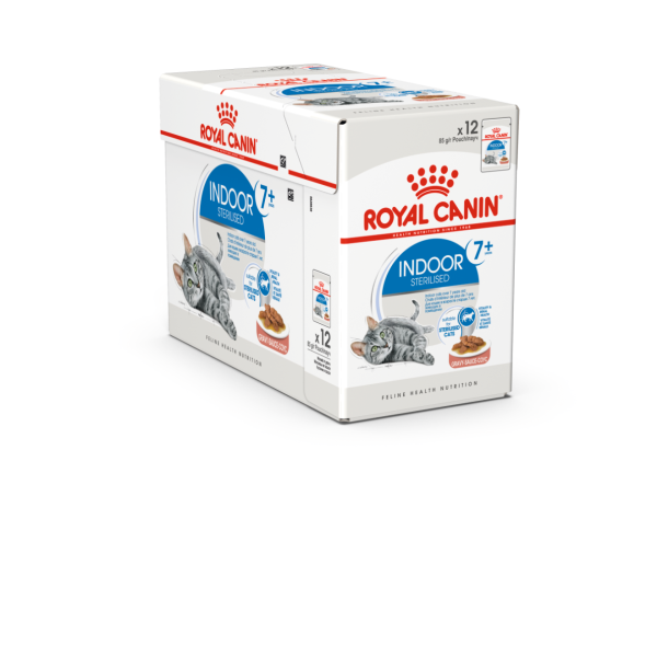 Royal Canin Indoor 7+ Wet Cat Food 12 x 85g – Morsels in Sauce
