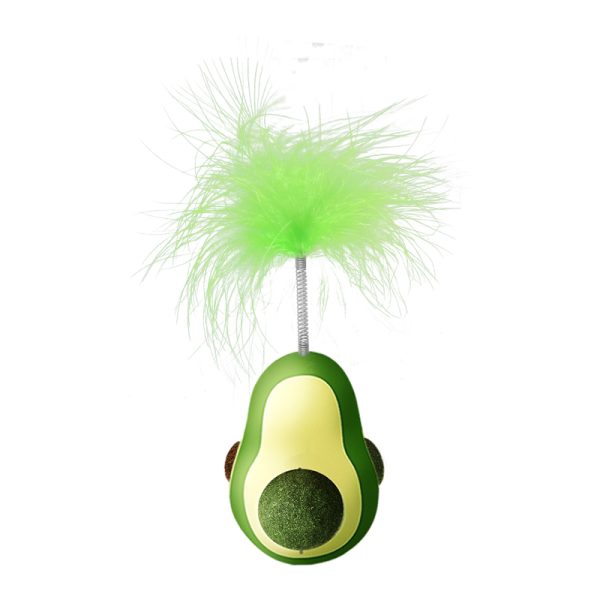 Avocado Shaped Cat Teaser Toy with Catnip Balls – Green