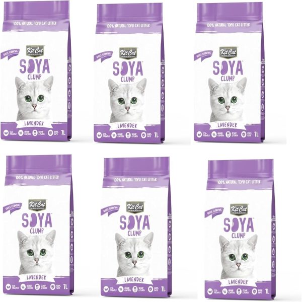 Kit Cat Soya Cat Litter Lavender Scent – 7L Pack of 6