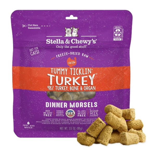 Stella & Chewy's Tummy Ticklin Freeze-Dried Cat Food – Turkey, 99g
