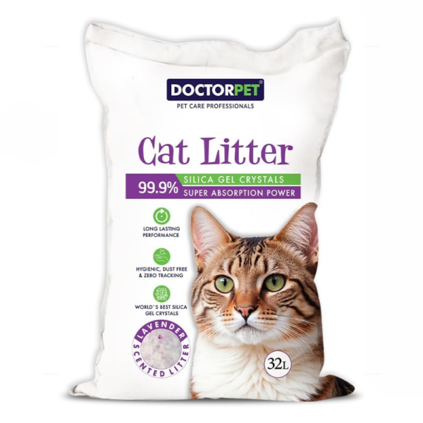 Doctor Pet Silica Gel Crystal Cat Litter Lavender Scent – 32L
