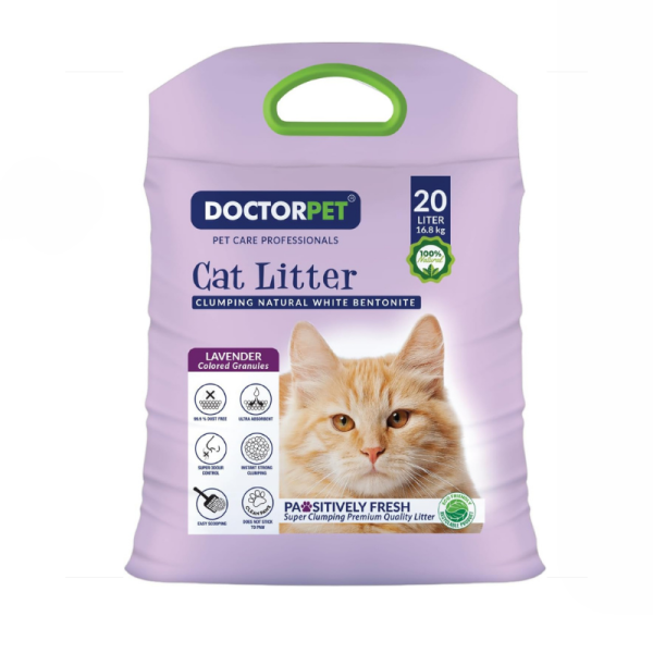 Doctor Pet Cat Litter Lavender 20L – Natural Clumping Cat Litter