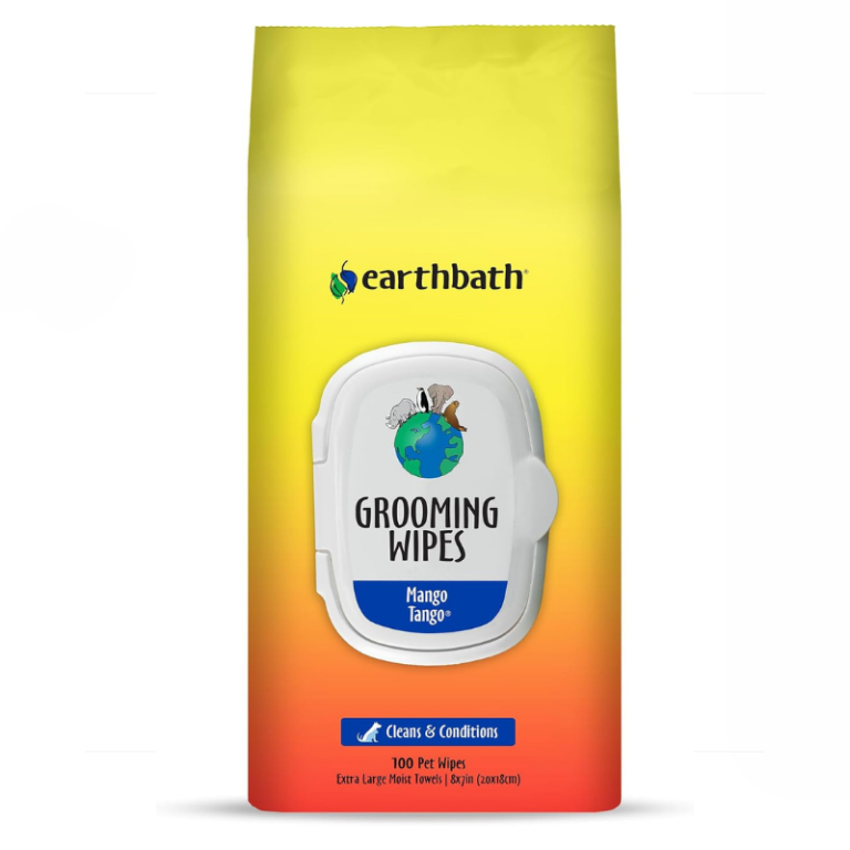 Earthbath XL Pet Grooming Wipes for Dogs & Cats – Mango Tango Scent, 100 Wipes