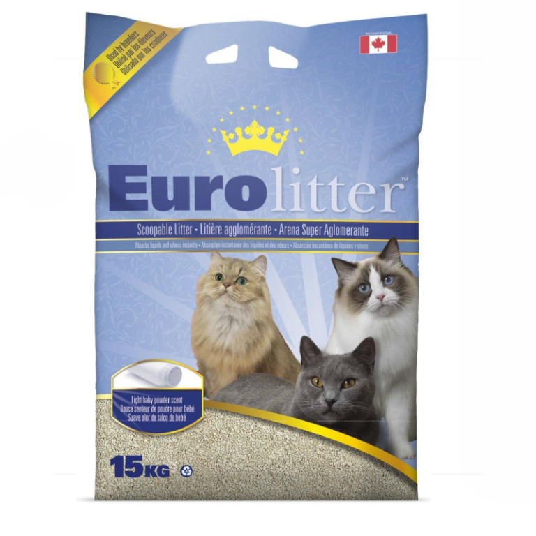 Eurolitter Baby Powder Scent Clumping Cat Litter – 15kg