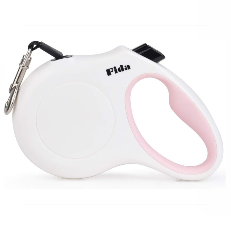 Fida JFA Medium Reflective Retractable Dog Leash 5m Light Pink & White