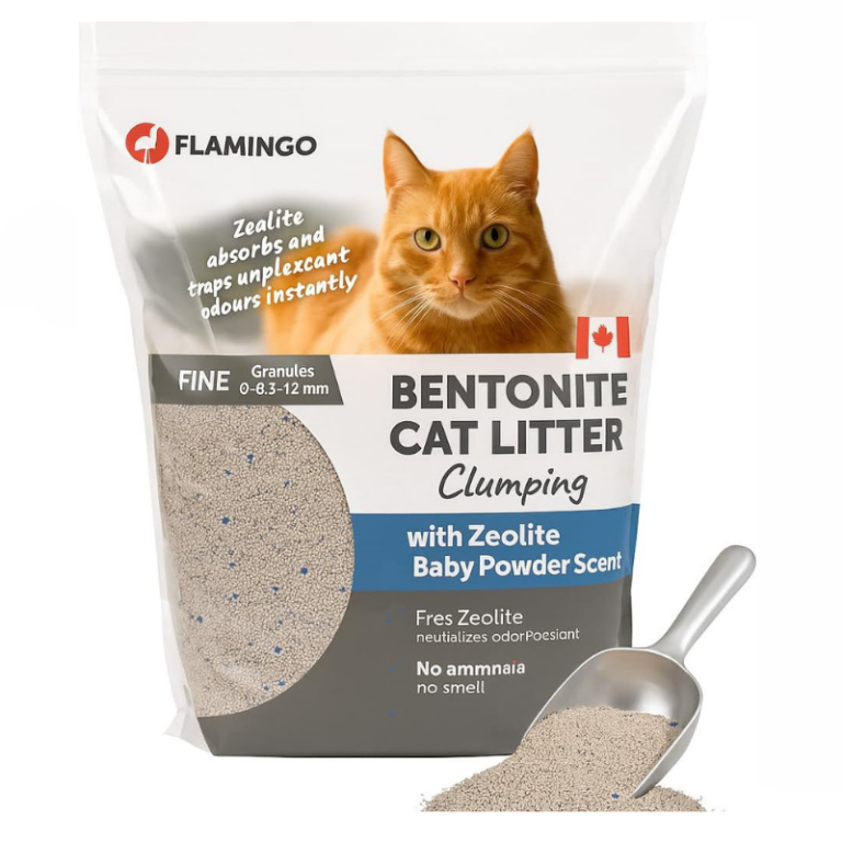 Flamingo Bentonite Clumping Cat Litter Baby Powder Scent with Zeolite 12kg for Cats