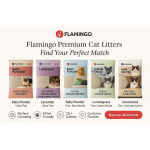 Flamingo Bentonite Clumping Cat Litter Baby Powder Scent with Zeolite 12kg for Cats