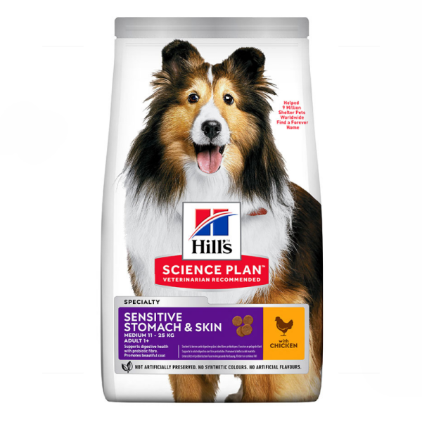 Hill’s Science Plan Sensitive Stomach & Skin Medium Adult Dog Dry Food With Chicken (2.5kg)