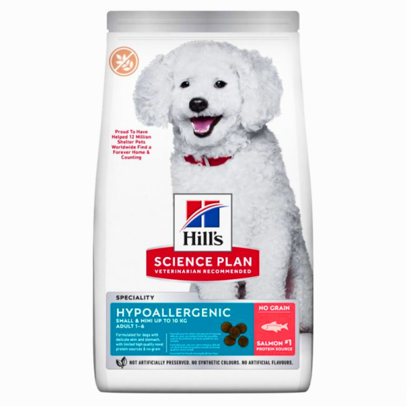 Hill's Science Plan Hypoallergenic Dry Dog Food with Salmon Small & Mini Adult (1-6 Years) 1.5kg