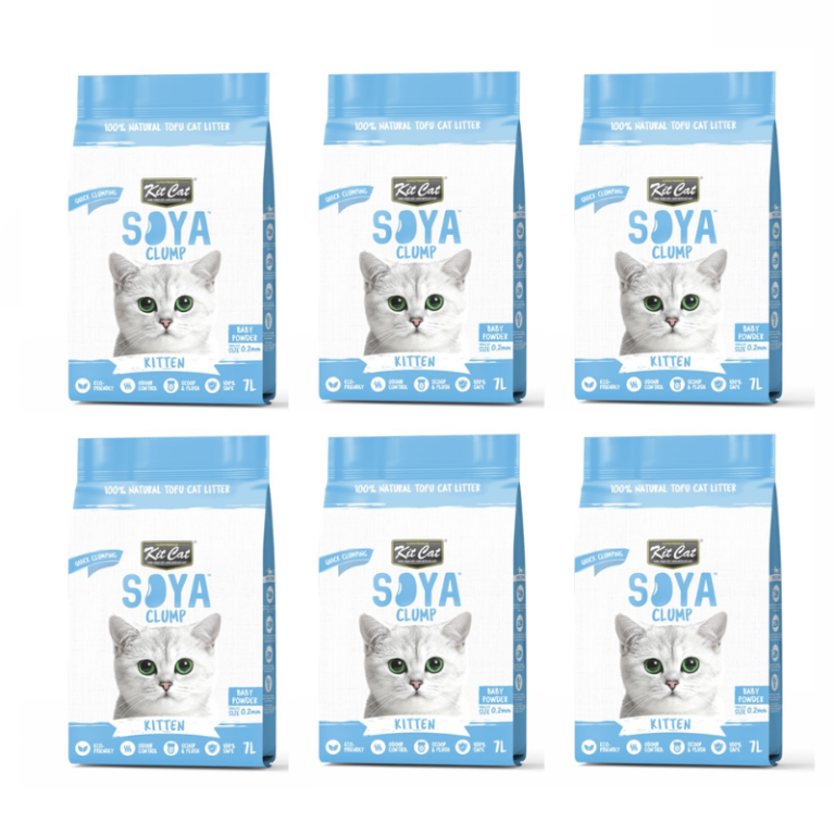 Kit Cat Soya Cat Litter Baby Powder Scent – 6 x 7L for Kittens
