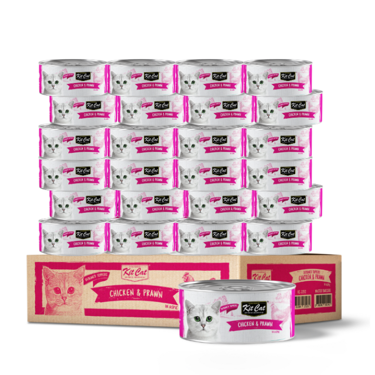 Kit Cat Wet Food Toppers with Deboned Chicken & Prawn – 24 x 80g
