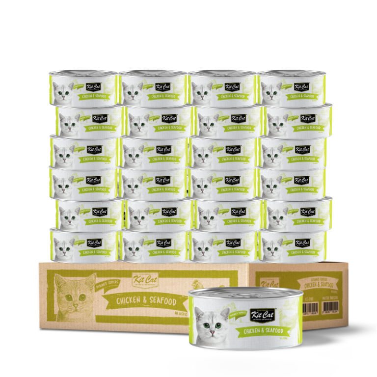Kit Cat Wet Food Toppers with Deboned Chicken & Seafood 24 x 80g