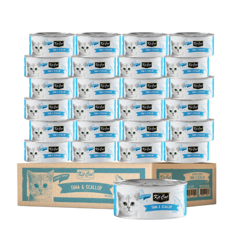 Kit Cat Wet Cat Food Toppers with Deboned Tuna & Scallop 24 x 80g