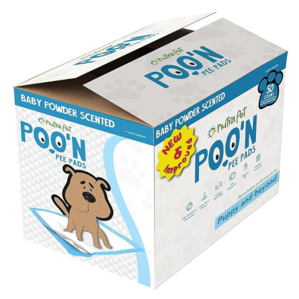Nutra Pet Poo' N Pee Dog Training Pads Baby Powder Scent 60x60cm – 50pcs