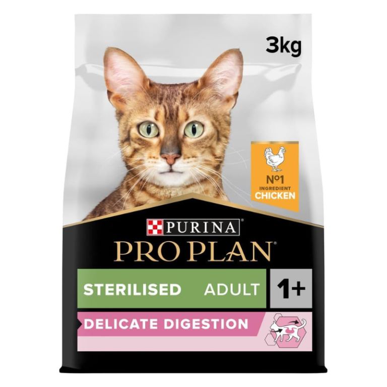 Purina Pro Plan Sterilised Adult Delicate Digestion Dry Cat Food with Chicken, 3 kg