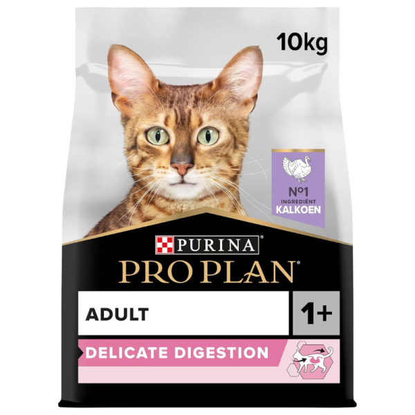 Purina Pro Plan Adult Delicate Digestion Dry Cat Food with Turkey, 10 kg