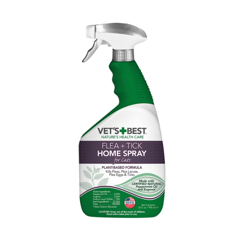 Vet's Best Flea & Tick Home Spray for Cats – 945ml with Peppermint Oil & Eugenol