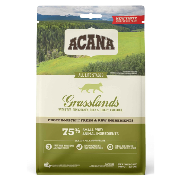 Acana Grasslands Dry Cat Food – Chicken, Duck, Turkey & Quail 1.8kg