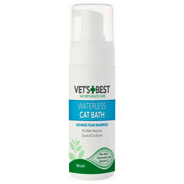 Vet's Best Waterless Foam Cat Shampoo – Aloe Vera, Chamomile & Vitamin E, 150ml