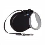 Alcott Adventure Small Black & Gray Reflective & Retractable Dog Leash 5m (Up to 20.4kg)