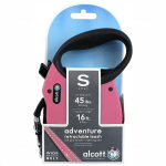 Alcott Adventure Small Pink Reflective & Retractable Dog Leash 5m (Up to 20kg)