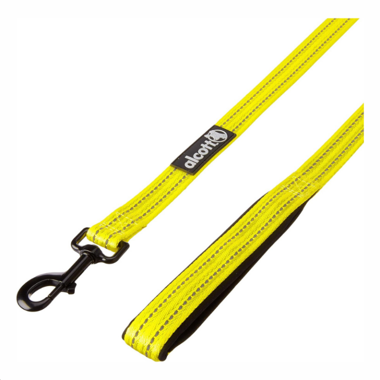 Alcott Adventure Large Yellow Reflective Nylon Dog Leash (180x2.5cm)
