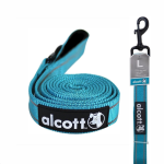 Alcott Large Blue Reflective Dog Leash with Cushioned Handle (6ft, 1 Inch)