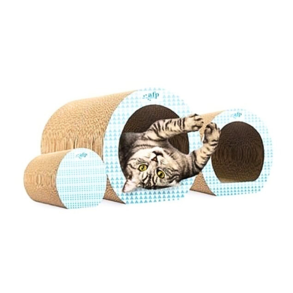 All for Paws White Cat Cardboard Scratcher Set 36x32x29cm for Claw Care and Lounging