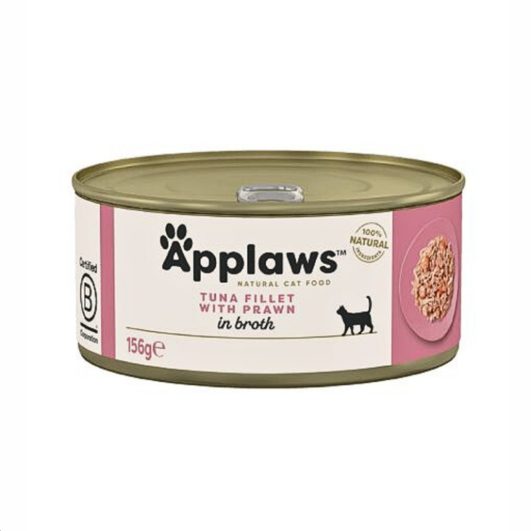 Applaws Natural Wet Cat Food – Tuna Fillet & Prawn, 24 x 156g