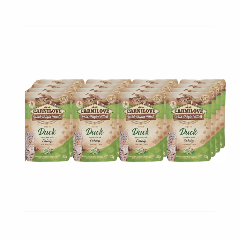 Carnilove Wet Cat Food Fillets with Duck and Catnip in Gravy 24 x 85g