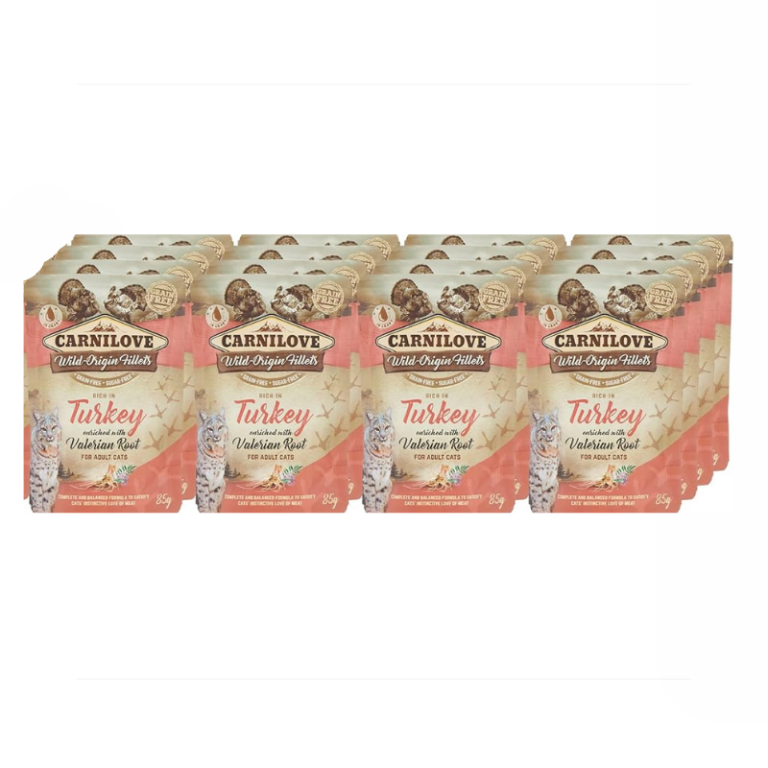 Carnilove Wild Origin Wet Cat Food Fillets with Turkey & Valerian in Gravy – 24 x 85g