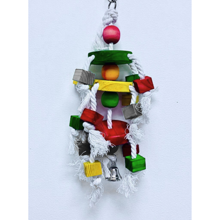 Pets Club Natural Wooden Bird Toy – 38x14cm for Parrots & Budgies